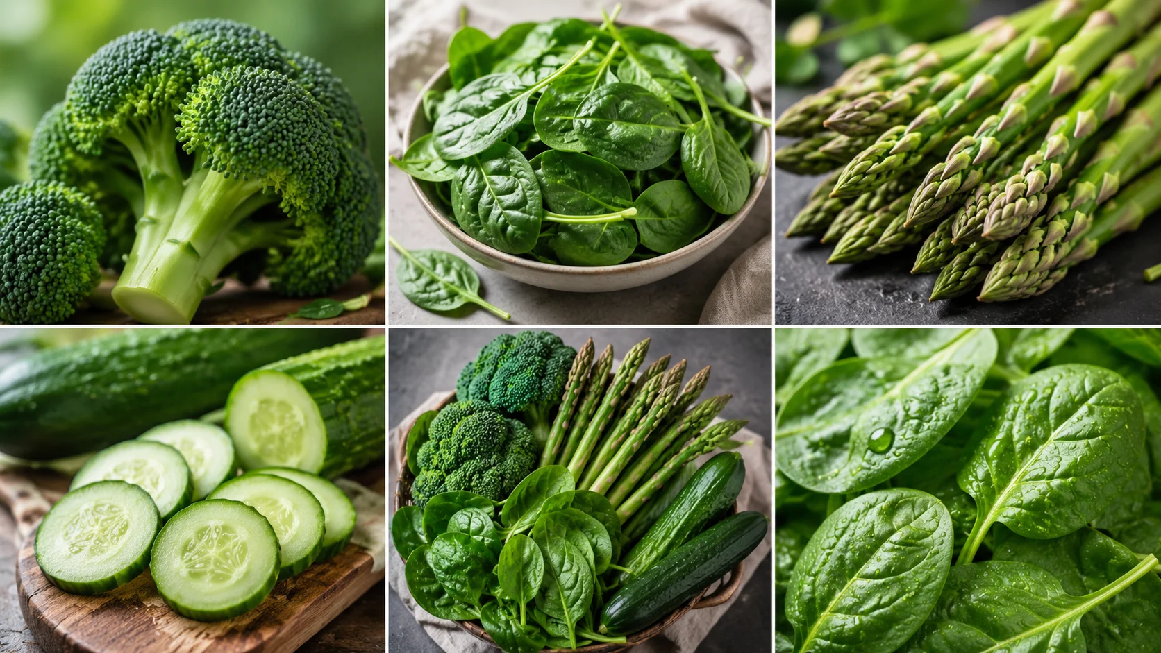 Légumes verts frais riches en fibres végétales