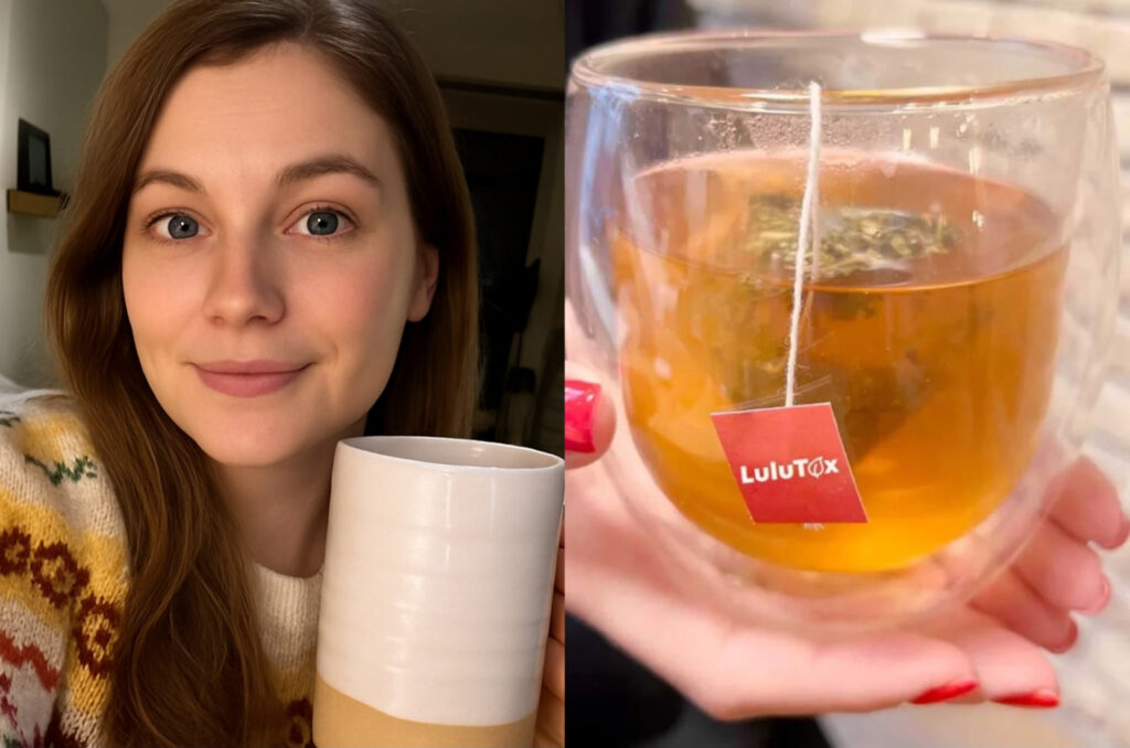 Préparation et tasse de thé Lulutox prête